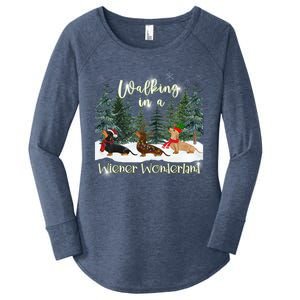 Walking In A Wiener Wonderland Dachshund Trio Gift Women's Perfect Tri Tunic Long Sleeve Shirt