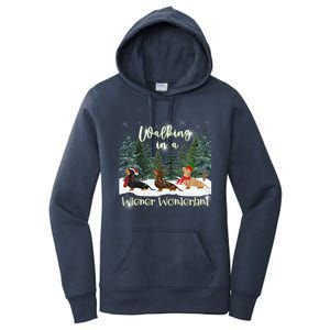 Walking In A Wiener Wonderland Dachshund Trio Gift Women's Pullover Hoodie