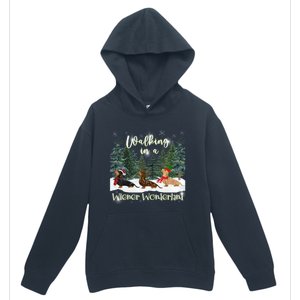 Walking In A Wiener Wonderland Dachshund Trio Gift Urban Pullover Hoodie