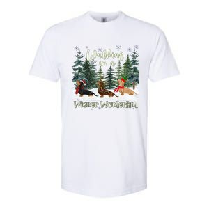 Walking In A Wiener Wonderland Dachshund Trio Gift Softstyle CVC T-Shirt