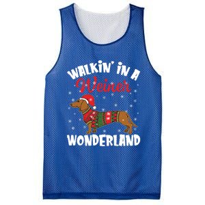 Walking In A Wiener Wonderland Funny Dachshund Christmas Cute Gift Mesh Reversible Basketball Jersey Tank