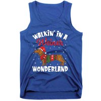 Walking In A Wiener Wonderland Funny Dachshund Christmas Cute Gift Tank Top