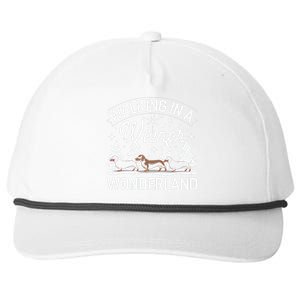 Walking In A Wiener Wonderland Dachshund Trio Dog Lover Xmas Snapback Five-Panel Rope Hat