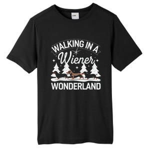 Walking In A Wiener Wonderland Dachshund Trio Dog Lover Xmas Tall Fusion ChromaSoft Performance T-Shirt