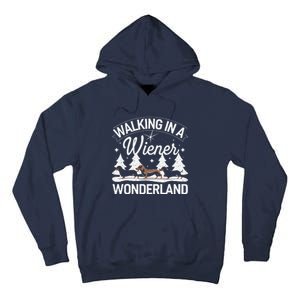 Walking In A Wiener Wonderland Dachshund Trio Dog Lover Xmas Tall Hoodie