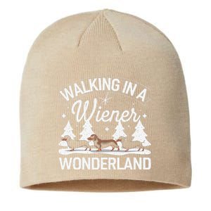 Walking In A Wiener Wonderland Dachshund Trio Dog Lover Xmas Sustainable Beanie