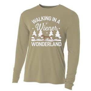 Walking In A Wiener Wonderland Dachshund Trio Dog Lover Xmas Cooling Performance Long Sleeve Crew