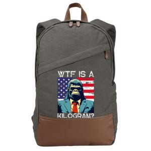 Wtf Is A Kilogram Bigfoot Political 4th Of July Usa Cotton Canvas Backpack