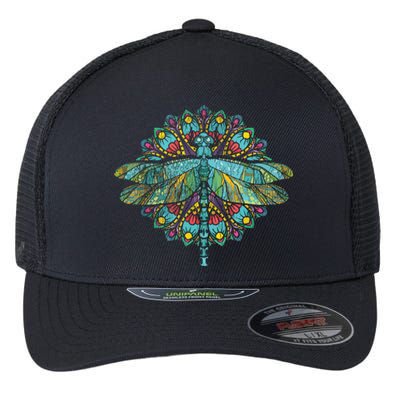 Wildlife Insect Animal Lover Hippie Gift Nature Dragonfly Flexfit Unipanel Trucker Cap