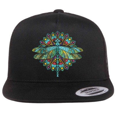 Wildlife Insect Animal Lover Hippie Gift Nature Dragonfly Flat Bill Trucker Hat