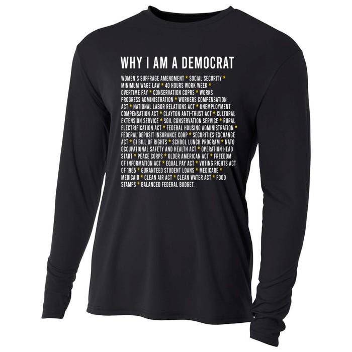 Why I Am A Democrat Cool Political Outfit For Democrats Cooling Performance Long Sleeve Crew