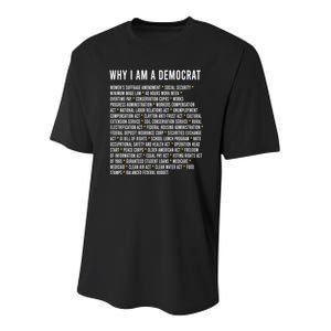 Why I Am A Democrat Cool Political Outfit For Democrats Youth Performance Sprint T-Shirt