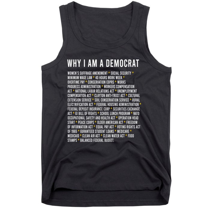 Why I Am A Democrat Cool Political Outfit For Democrats Tank Top