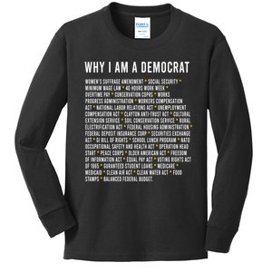 Why I Am A Democrat Cool Political Outfit For Democrats Kids Long Sleeve Shirt