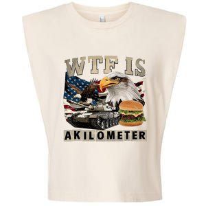 Wtf Is A Kilometer Eagle Badge American Signature Burger Garment-Dyed Women's Muscle Tee