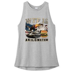 Wtf Is A Kilometer Eagle Badge American Signature Burger Ladies PosiCharge Tri-Blend Wicking Tank