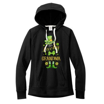 Womens I'm A Lucky Grandma St Patty's Day Gift For Grandmother Women's Fleece Hoodie