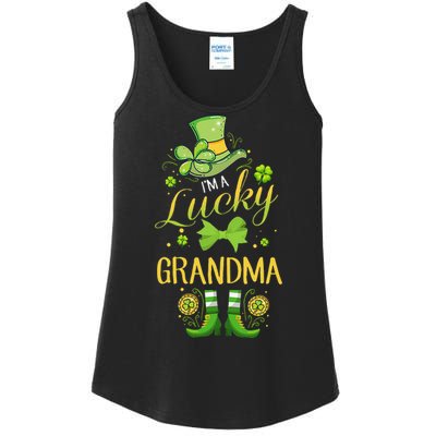 Womens I'm A Lucky Grandma St Patty's Day Gift For Grandmother Ladies Essential Tank