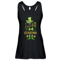 Womens I'm A Lucky Grandma St Patty's Day Gift For Grandmother Ladies Essential Flowy Tank