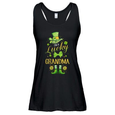 Womens I'm A Lucky Grandma St Patty's Day Gift For Grandmother Ladies Essential Flowy Tank