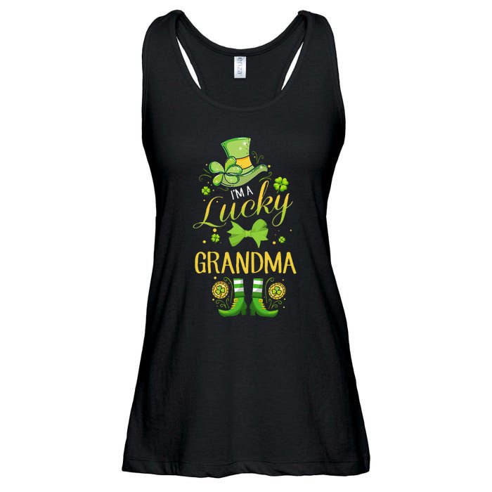 Womens I'm A Lucky Grandma St Patty's Day Gift For Grandmother Ladies Essential Flowy Tank