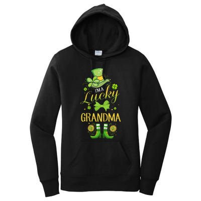 Womens I'm A Lucky Grandma St Patty's Day Gift For Grandmother Women's Pullover Hoodie