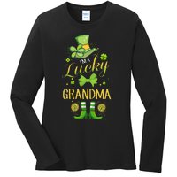 Womens I'm A Lucky Grandma St Patty's Day Gift For Grandmother Ladies Long Sleeve Shirt