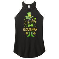 Womens I'm A Lucky Grandma St Patty's Day Gift For Grandmother Women's Perfect Tri Rocker Tank