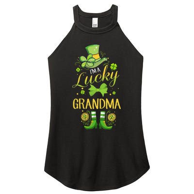 Womens I'm A Lucky Grandma St Patty's Day Gift For Grandmother Women's Perfect Tri Rocker Tank