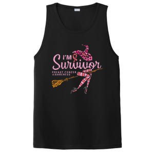 Witch Im A Survivor Halloween Breast Cancer Awareness Funny PosiCharge Competitor Tank