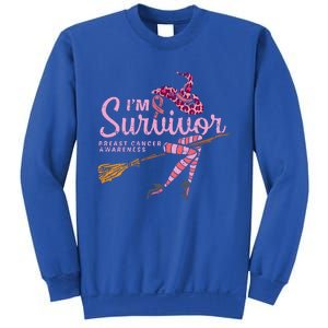 Witch Im A Survivor Halloween Breast Cancer Awareness Funny Sweatshirt