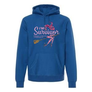 Witch Im A Survivor Halloween Breast Cancer Awareness Funny Premium Hoodie