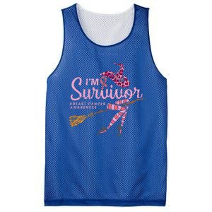 Witch Im A Survivor Halloween Breast Cancer Awareness Funny Mesh Reversible Basketball Jersey Tank