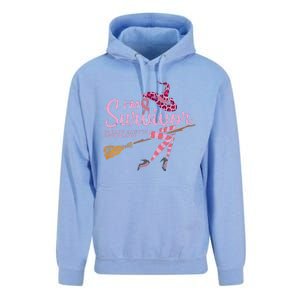 Witch Im A Survivor Halloween Breast Cancer Awareness Funny Unisex Surf Hoodie