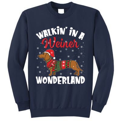 Walking In A Wiener Wonderland Funny Dachshund Christmas Sweatshirt