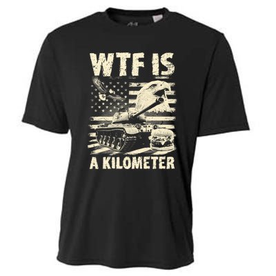 Wtf Is A Kilometer Eagle Badge American Signature Burger Vintage Design Cooling Performance Crew T-Shirt