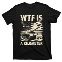 Wtf Is A Kilometer Eagle Badge American Signature Burger Vintage Design T-Shirt