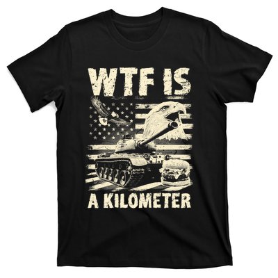 Wtf Is A Kilometer Eagle Badge American Signature Burger Vintage Design T-Shirt