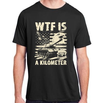 Wtf Is A Kilometer Eagle Badge American Signature Burger Vintage Design Adult ChromaSoft Performance T-Shirt