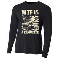 Wtf Is A Kilometer Eagle Badge American Signature Burger Vintage Design Cooling Performance Long Sleeve Crew