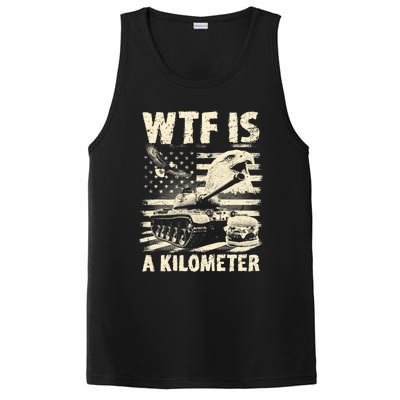 Wtf Is A Kilometer Eagle Badge American Signature Burger Vintage Design PosiCharge Competitor Tank