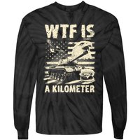 Wtf Is A Kilometer Eagle Badge American Signature Burger Vintage Design Tie-Dye Long Sleeve Shirt