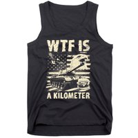 Wtf Is A Kilometer Eagle Badge American Signature Burger Vintage Design Tank Top