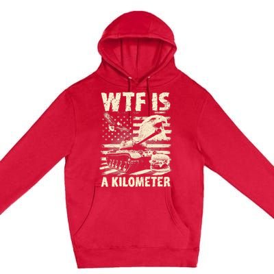 Wtf Is A Kilometer Eagle Badge American Signature Burger Vintage Design Premium Pullover Hoodie