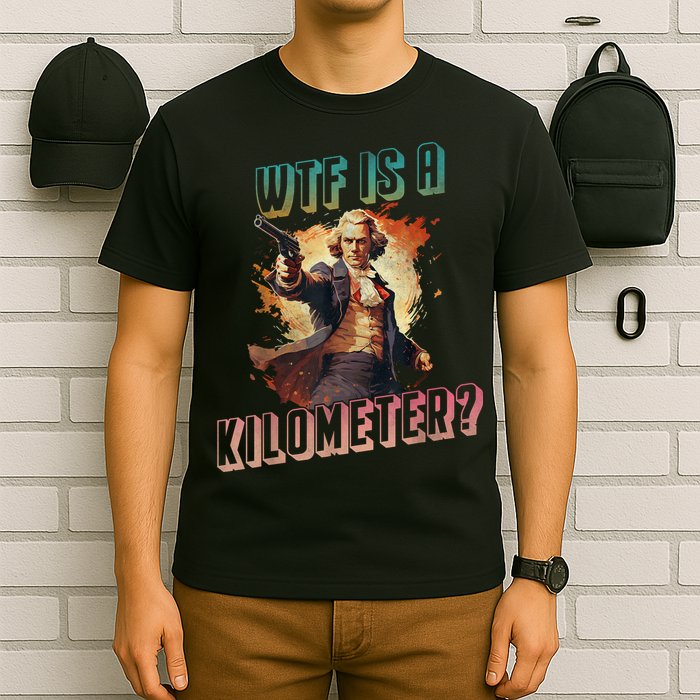 WTF Is A Kilometer Funny American George Washington T-Shirt