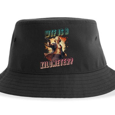 WTF Is A Kilometer Funny American George Washington Sustainable Bucket Hat