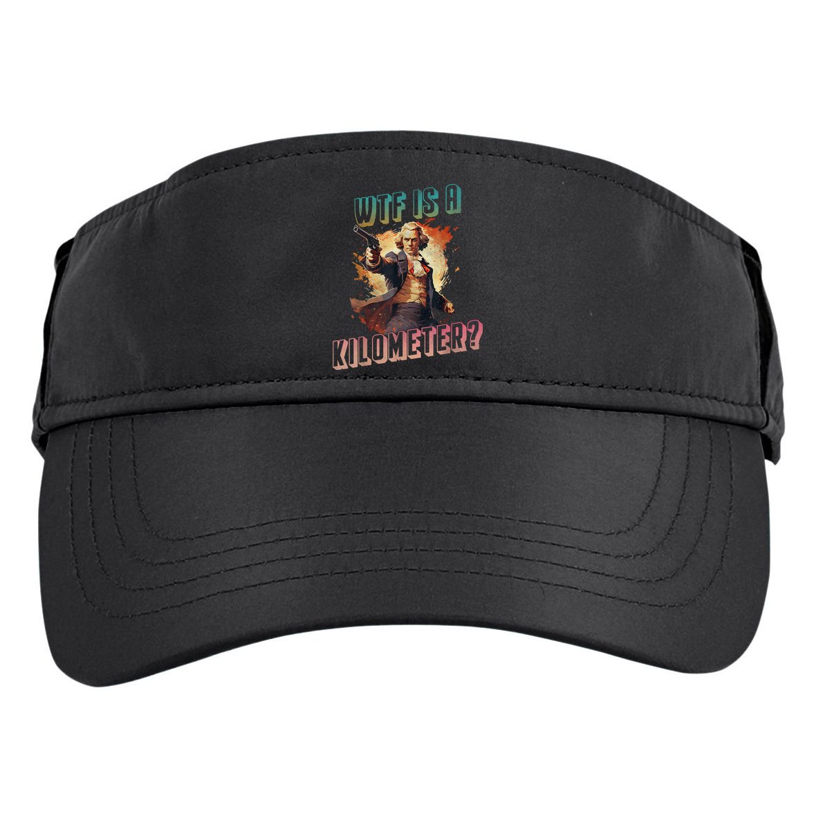 WTF Is A Kilometer Funny American George Washington Adult Drive Performance Visor