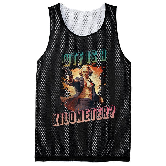 WTF Is A Kilometer Funny American George Washington Mesh Reversible Basketball Jersey Tank