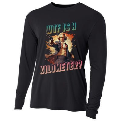 WTF Is A Kilometer Funny American George Washington Cooling Performance Long Sleeve Crew