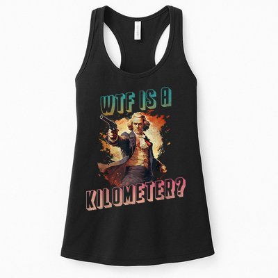 WTF Is A Kilometer Funny American George Washington Womens Tank Top